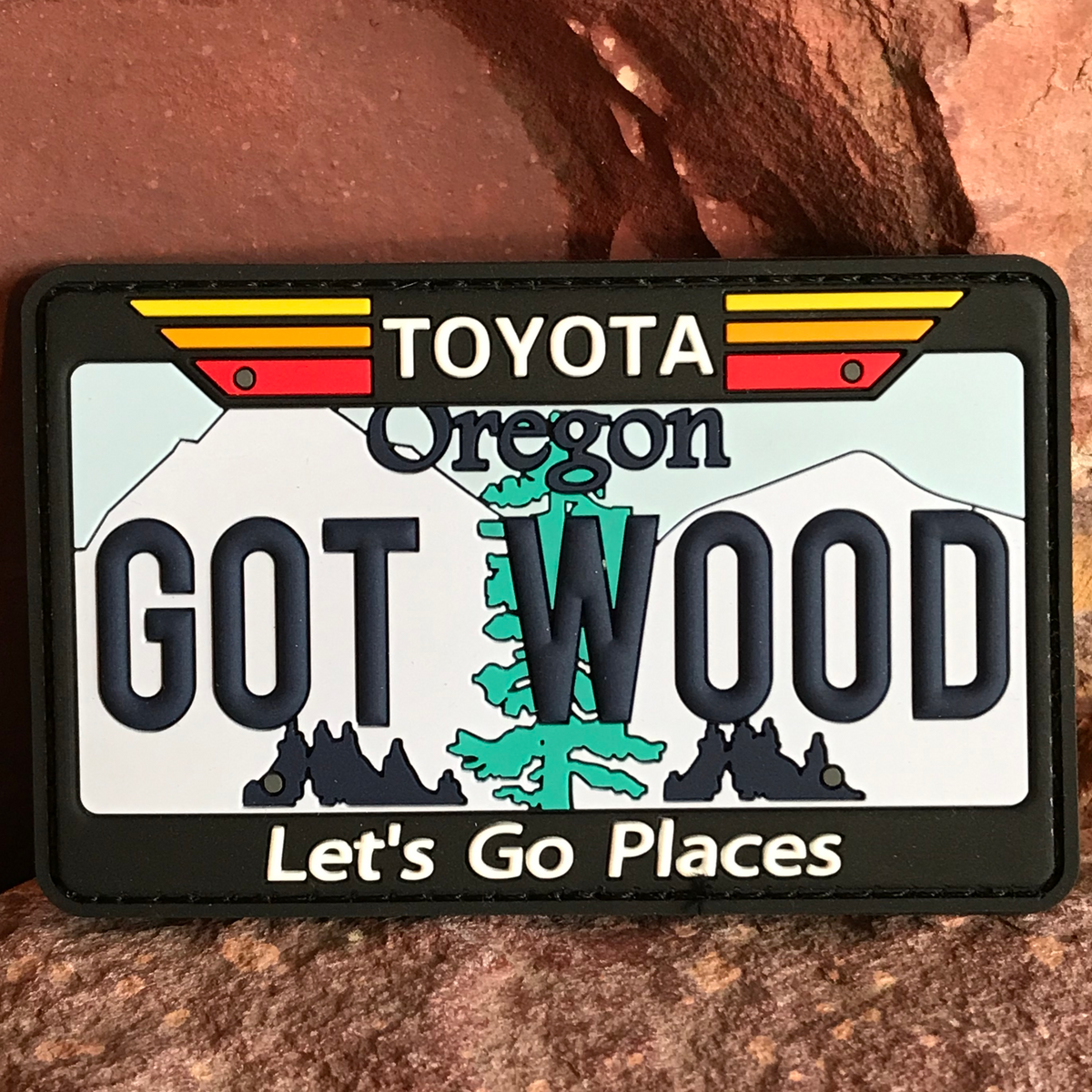 Oregon Toyota Patch ~ Collectible 3D PVC State License Plate Morale ~ Funny  Got Wood Forestry Logging Parody