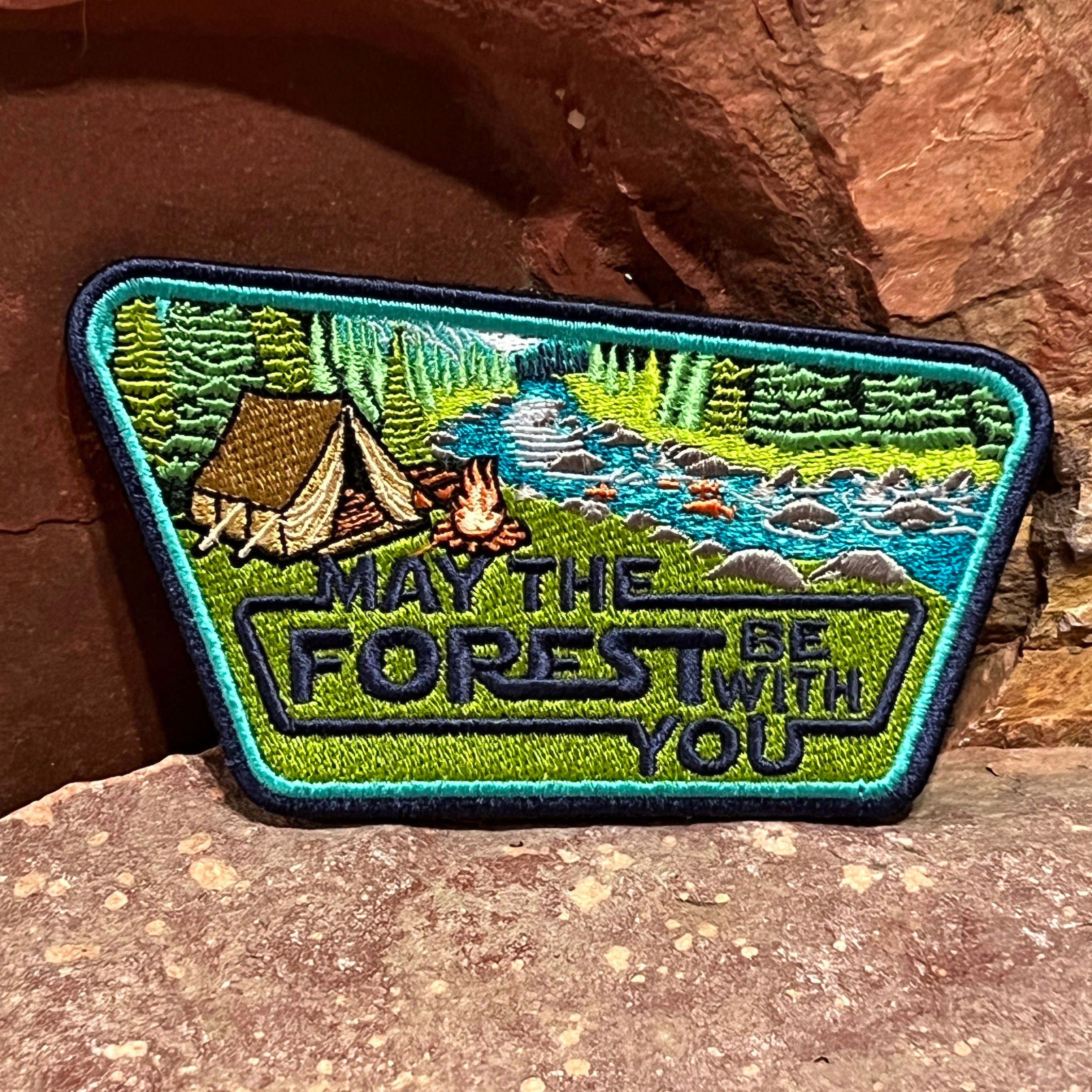 May the Forest Be With You V7 ~ Embroidered Morale Patch ~ Wilderness Outdoors ~ National Forest Sign