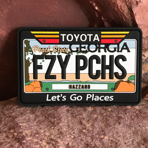 Georgia ~ Collectible Toyota State License Plate 3D PVC Morale Patch ~ Funny Headliner Accessory for 4Runner Tacoma Tundra FJ Cruiser Rav4