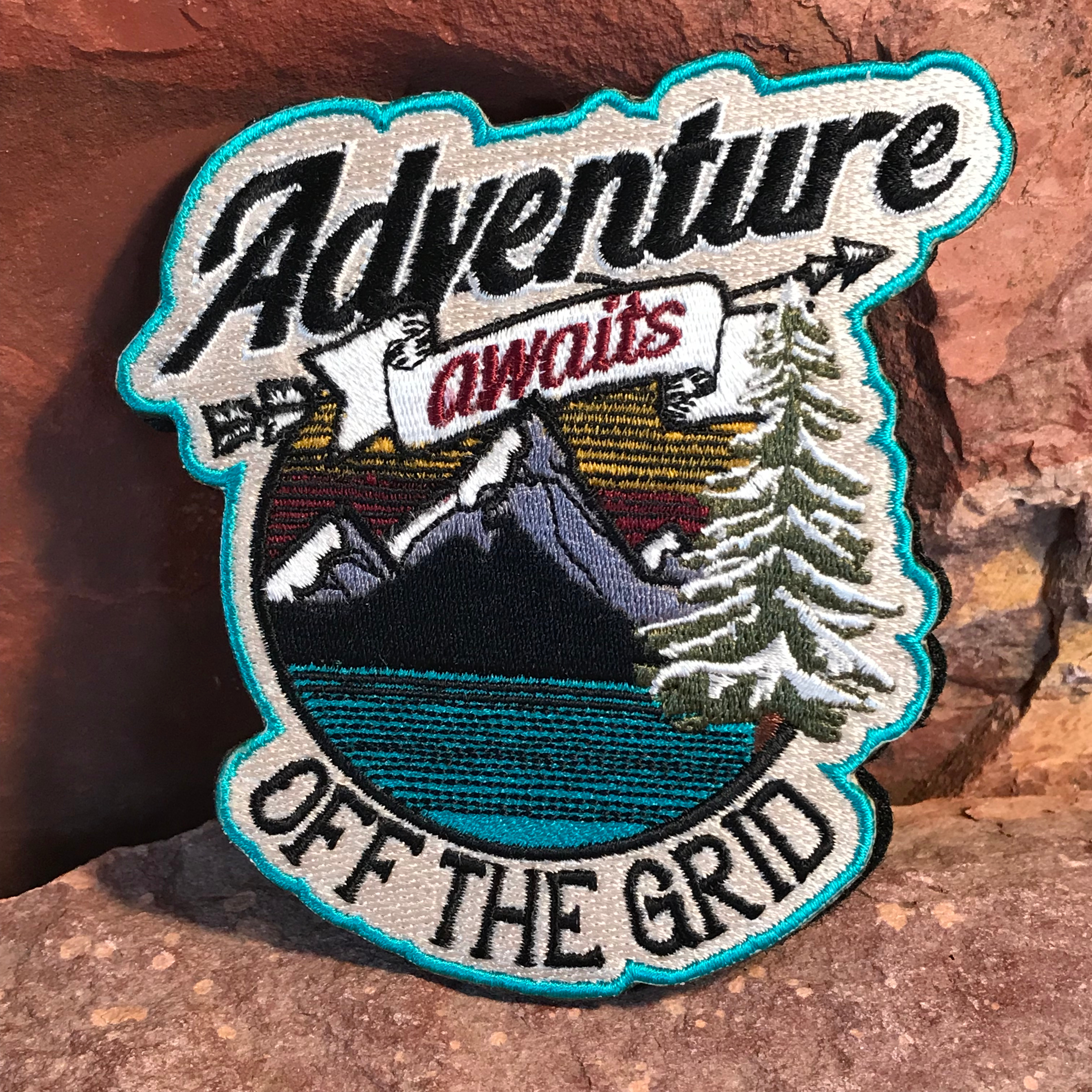 Adventure Awaits Off the Grid Embroidered Morale Patch