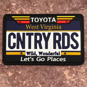 West Virginia Toyota Patch ~ Collectible 3D PVC State License Plate ~ Morale Headliner Accessory Country Roads John Denver Gift Idea Tacoma