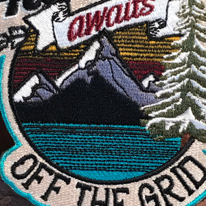 Adventure Awaits Off the Grid Embroidered Morale Patch