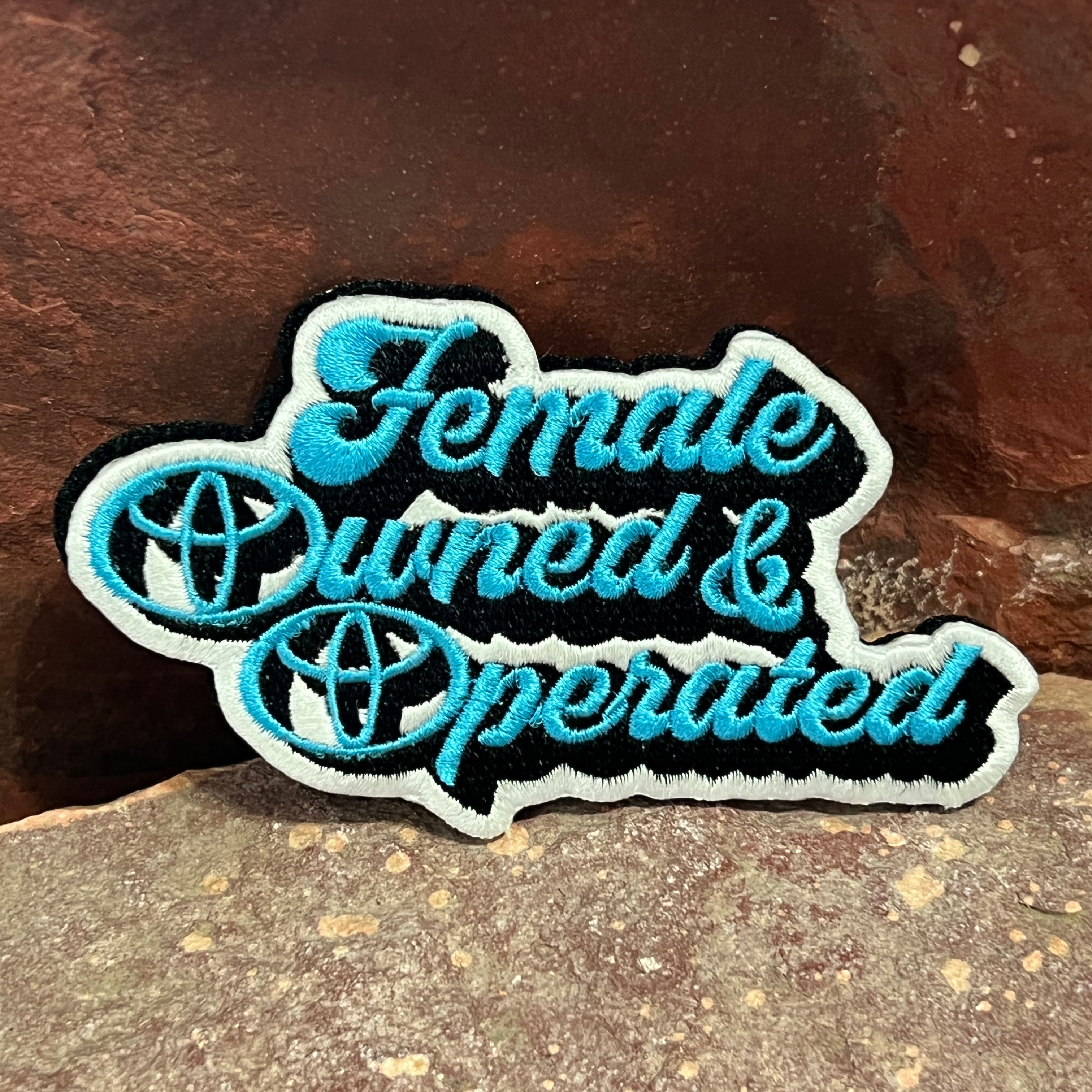 Female Owned & Operated V2 ~ Toyota Style ~ Embroidered Morale Patch ~ For Tacoma 4Runner FJ Cruiser Rav 4 Tundra Women Girl Lady Owners