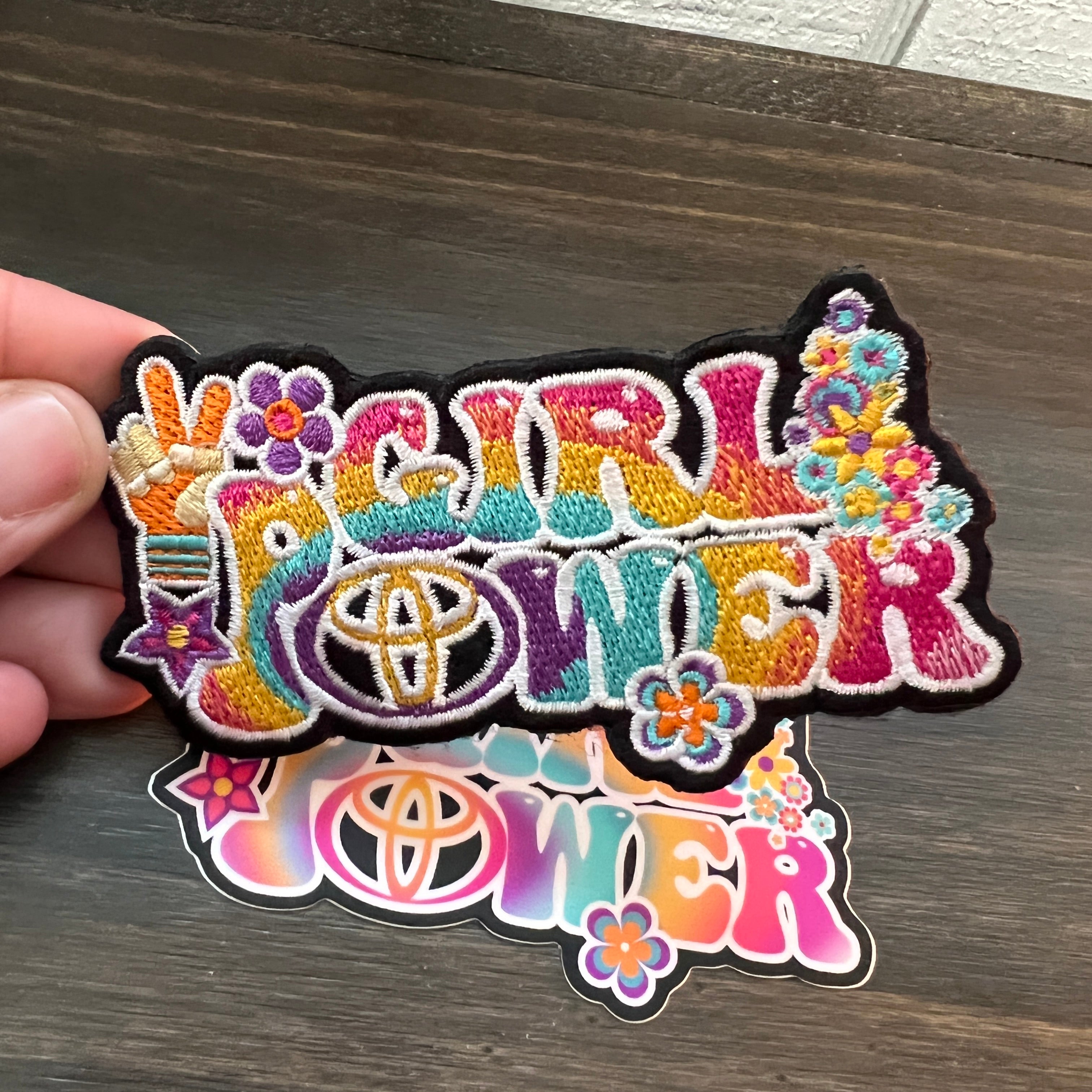 Girl Power Toyota Patch ~ Embroidered Morale Headliner Accessory for Women Females Lady Owned 4Runner Tacoma Tundra Rav4 FJ Cruiser Hippie