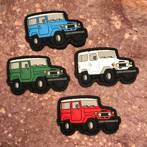 SET of 4 Toyota FJ 40 Landcruiser PVC Mini Morale Patches ~ Ranger Eyes ~ Retro Vintage Headliner Accessories ~ Collectible Gift Item