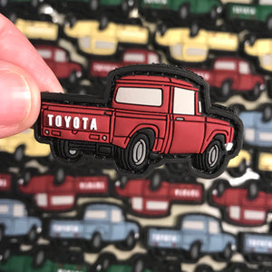 SET of 4 ~ Retro Toyota Truck PVC Mini Morale Patches ~ Ranger Eyes ~ Vintage Stout Tacoma Tundra Rav4 FJ Cruiser Headliner Accessories