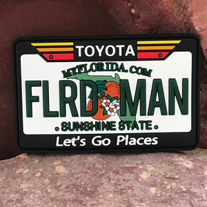 Florida Man Parody Toyota Patch ~ Collectible 3D PVC State License Plate Morale Headliner Accessory 4Runner Tacoma Tundra FJ Cruiser Rav4