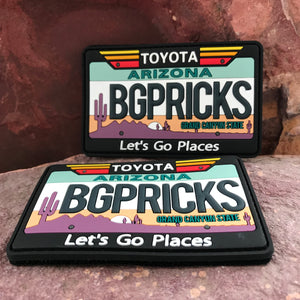 Arizona Toyota Morale Patch ~ Collectible 3D PVC State License Plate ~ Headliner Accessory ~ Funny Cactus Parody Big Pricks ~ 4Runner Tacoma