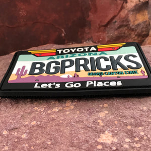 Arizona Toyota Morale Patch ~ Collectible 3D PVC State License Plate ~ Headliner Accessory ~ Funny Cactus Parody Big Pricks ~ 4Runner Tacoma