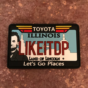 Illinois Toyota Morale Patch - Collectible 3D PVC State License Plate ~ Headliner Accessory ~ Travel Souvenir ~ Deep Dish Pizza Parody Gift