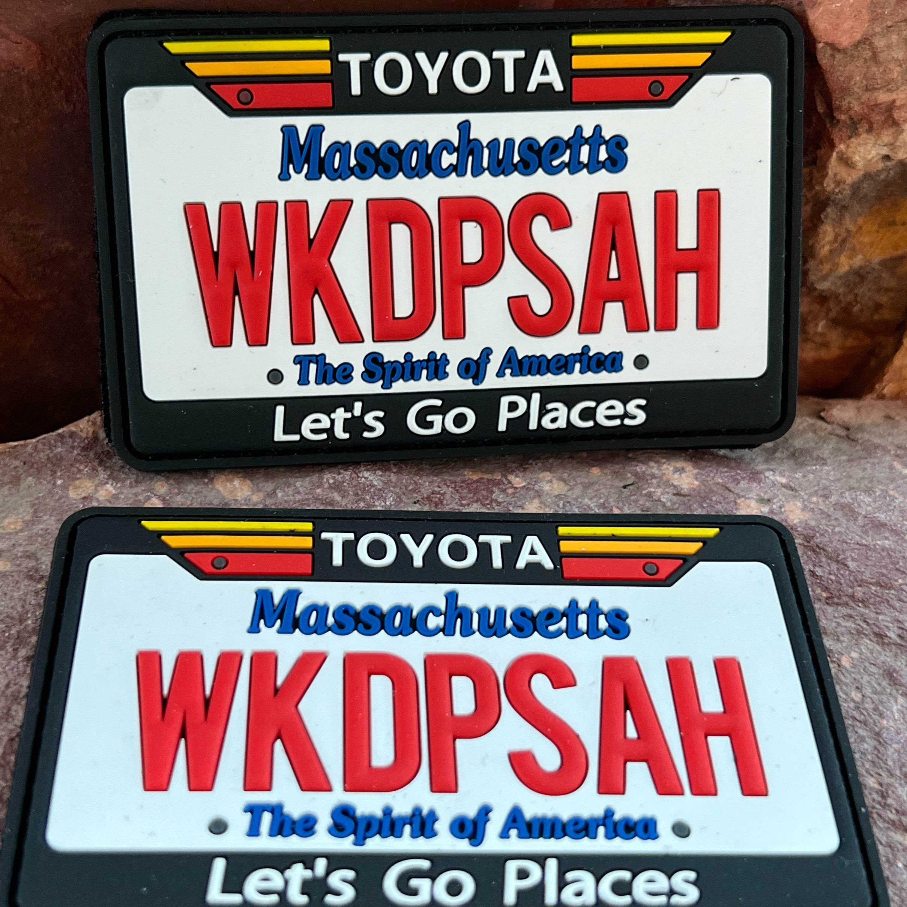 Massachusetts State Toyota Patch ~ Collectible 3D PVC License Plate ~ Wicked Pissah Morale Headliner Accessory for 4Runner Tacoma FJ Cruiser