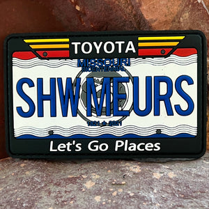 Missouri Toyota Morale Patch ~ Collectible 3D PVC State License Plate ~ Show Me State ~ Funny Parody Headliner Accessory Travel Souvenir