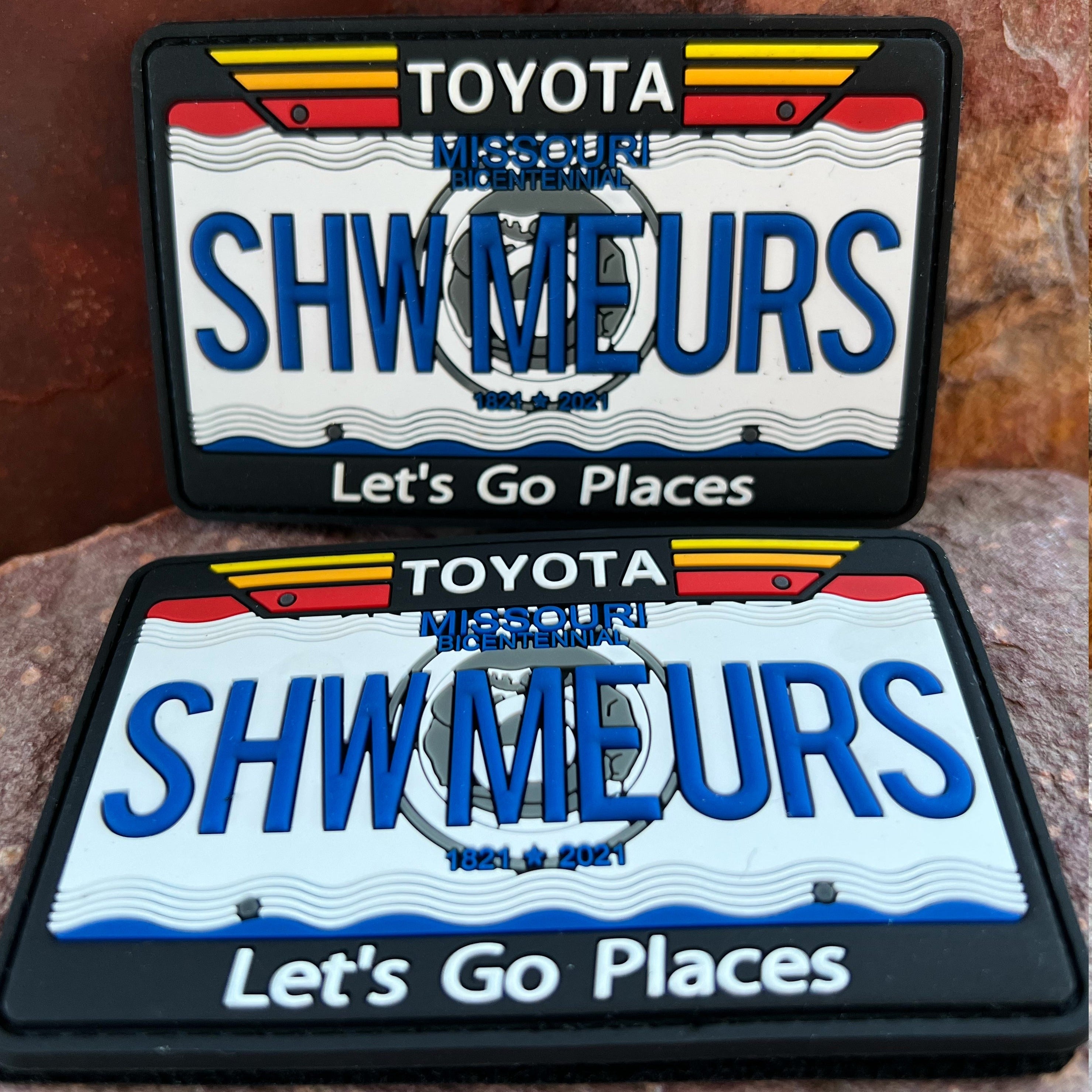 Missouri Toyota Morale Patch ~ Collectible 3D PVC State License Plate ~ Show Me State ~ Funny Parody Headliner Accessory Travel Souvenir