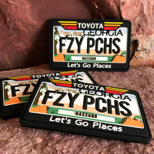 Georgia ~ Collectible Toyota State License Plate 3D PVC Morale Patch ~ Funny Headliner Accessory for 4Runner Tacoma Tundra FJ Cruiser Rav4